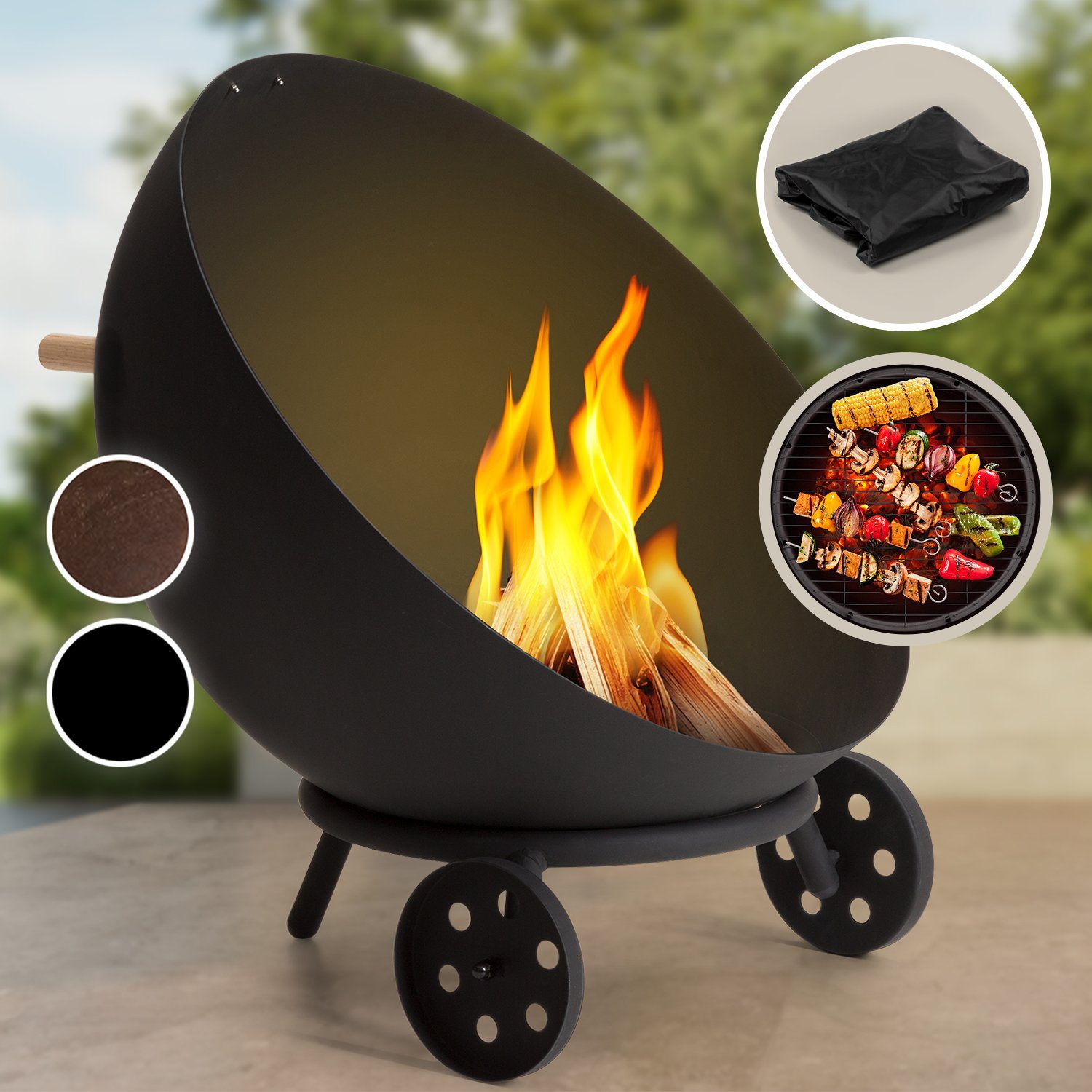 blumfeldt Feuerschale Fireball Egon, (Set), Feuerschale Garten mit