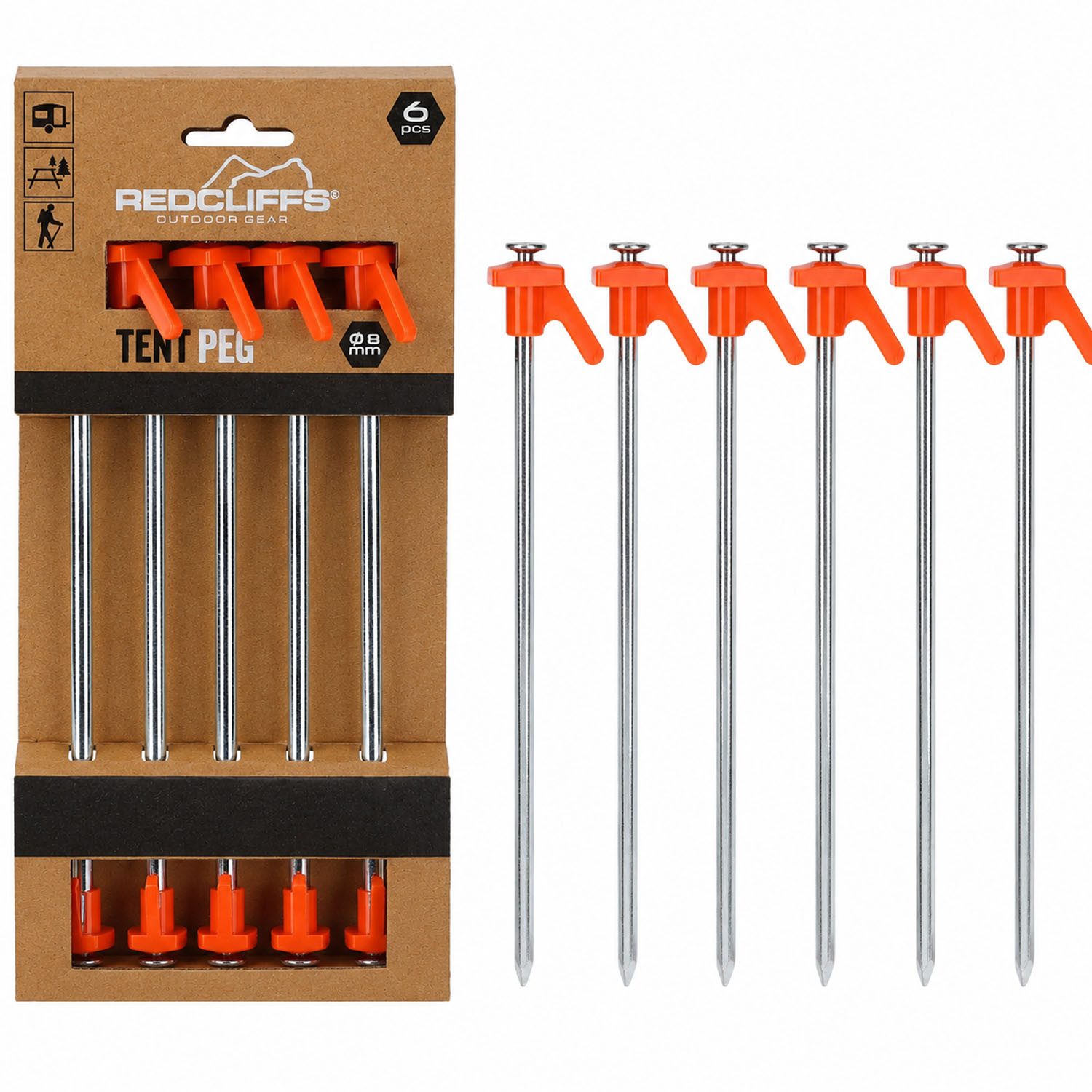 Mojawo Schirmzelt 6 x Zelt-Heringe aus Stahl, robuste Erdnägel für Camping und Outdoor