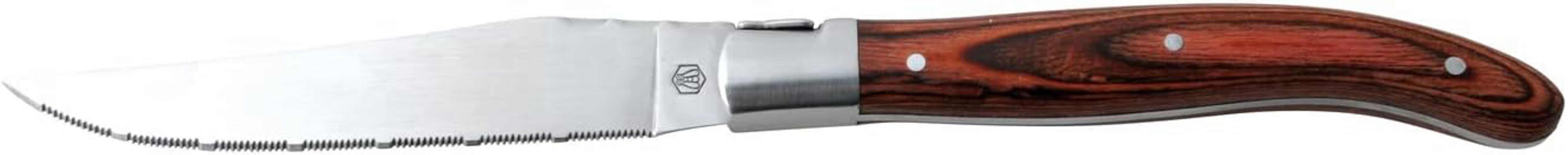 LAGUIOLE Steakmesser 6 Steakmesser LAGUIOLE L´ECLAIR NEU+OVP in der Holz-Schatulle (6 Stück), Dunkelbraun