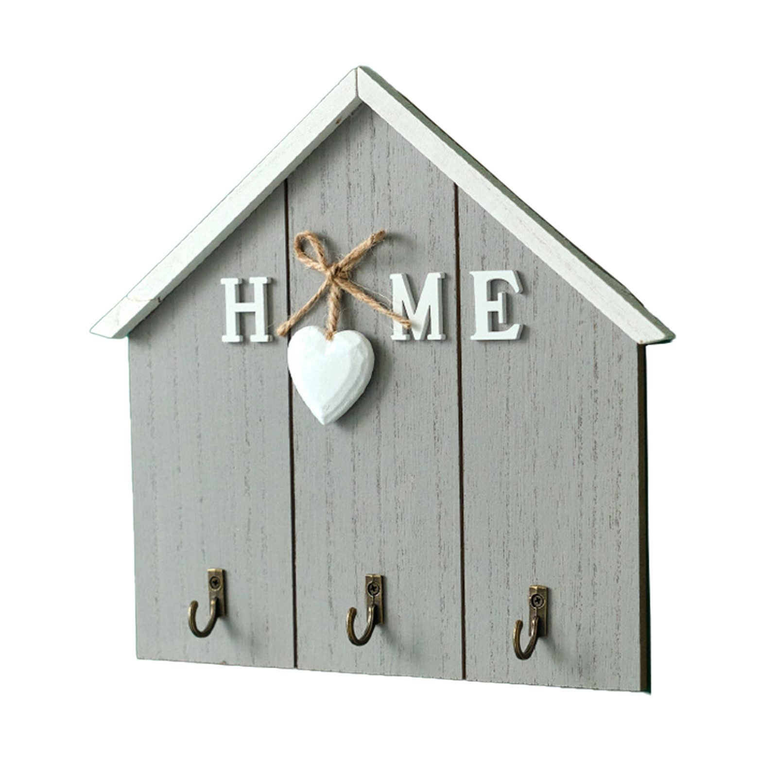 Jumpeak Schlüsselbrett Wand Schlüsselanhänger Ohne Bohren mit 3 Schlüsselhaken,HOME Modell, Schlüsselablage für Schlüssel Organizer Heimdekoration,Herz-Motiv