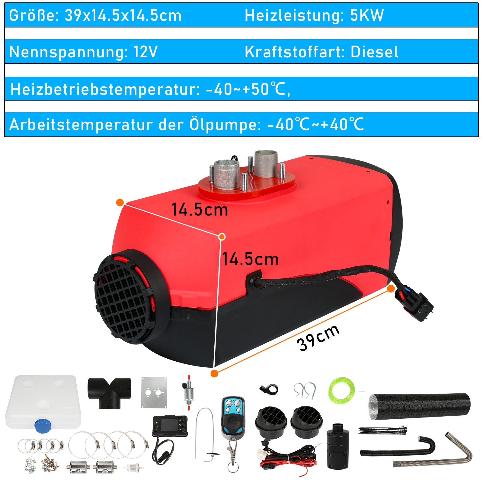 Clanmacy Heizgerät 12V 5KW Autoheizung Diesel Luftheizung Air Diesel Luft D günstig online kaufen