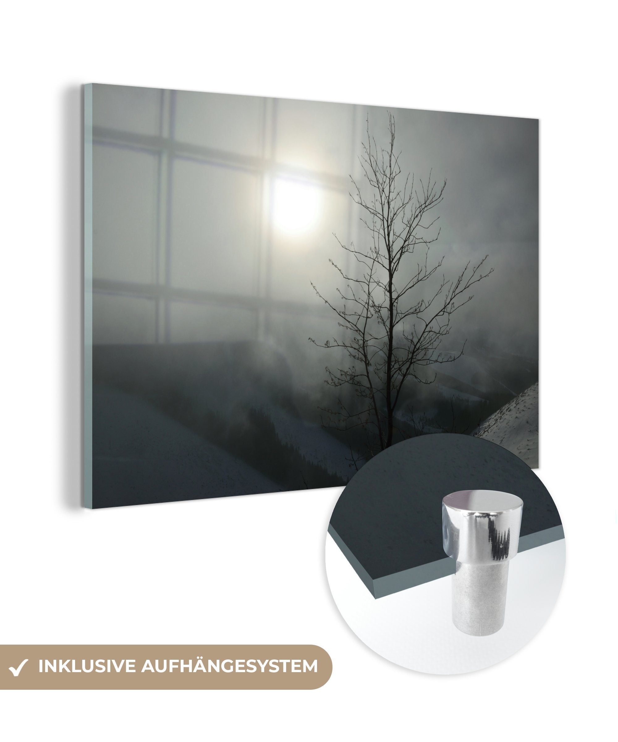 MuchoWow Acrylglasbild Nebel in der Landschaft des Nationalparks Slowakisches Paradies, (1 St), Acrylglasbilder Wohnzimmer & Schlafzimmer