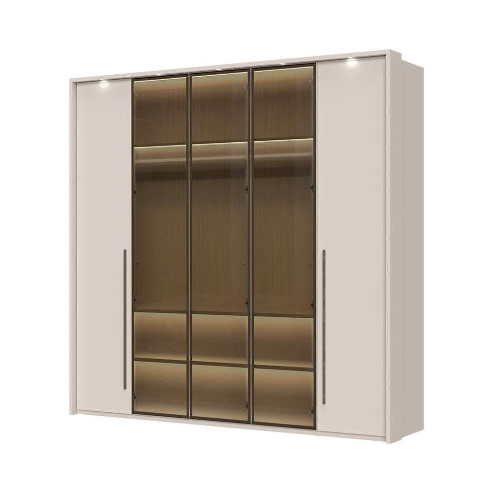 OTTO home Drehtürenschrank Opera Parsol-Glastüren, LED-Innenbeleuchtung, mit und ohne Kranz Glastüren, UV-Lack, LED-Innenbeleuchtung, Soft-Close-Funktion