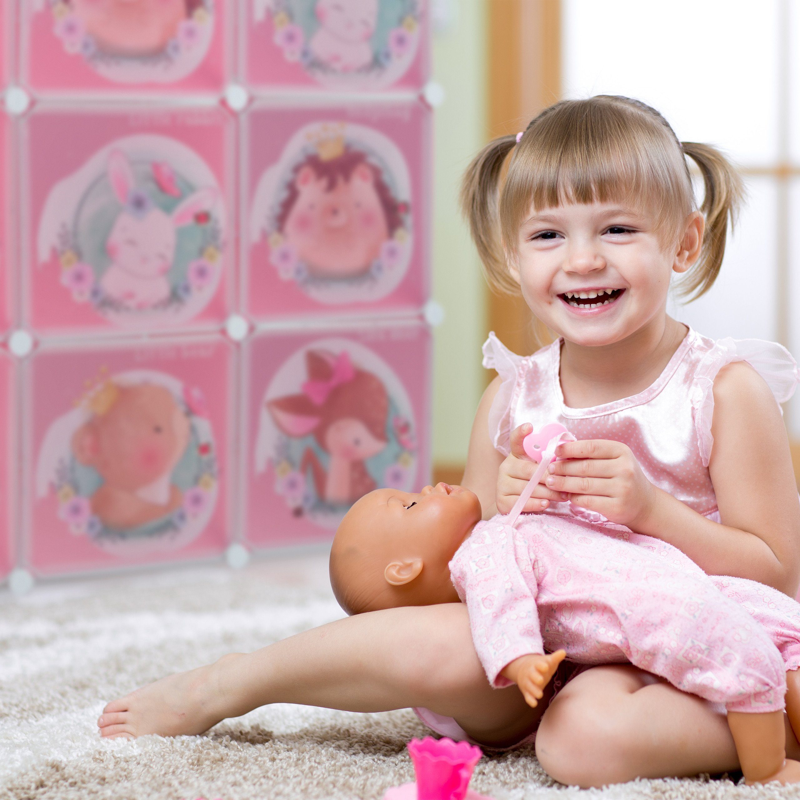 relaxdays Steckregal mit Kinder Steckregal Kleiderstangen