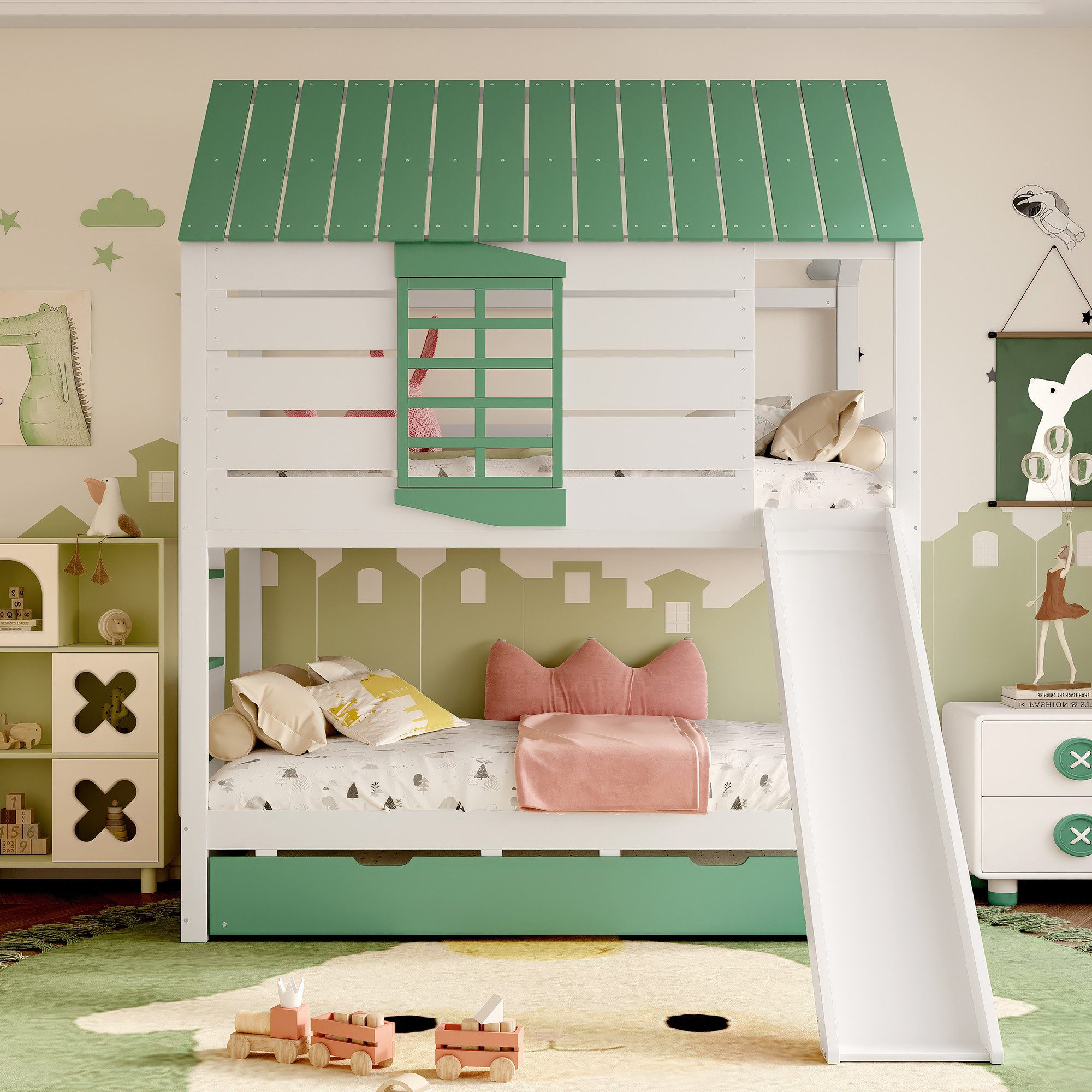 Merax Etagenbett Spielbett aus Kieferholz (1-St., günstig online kaufen