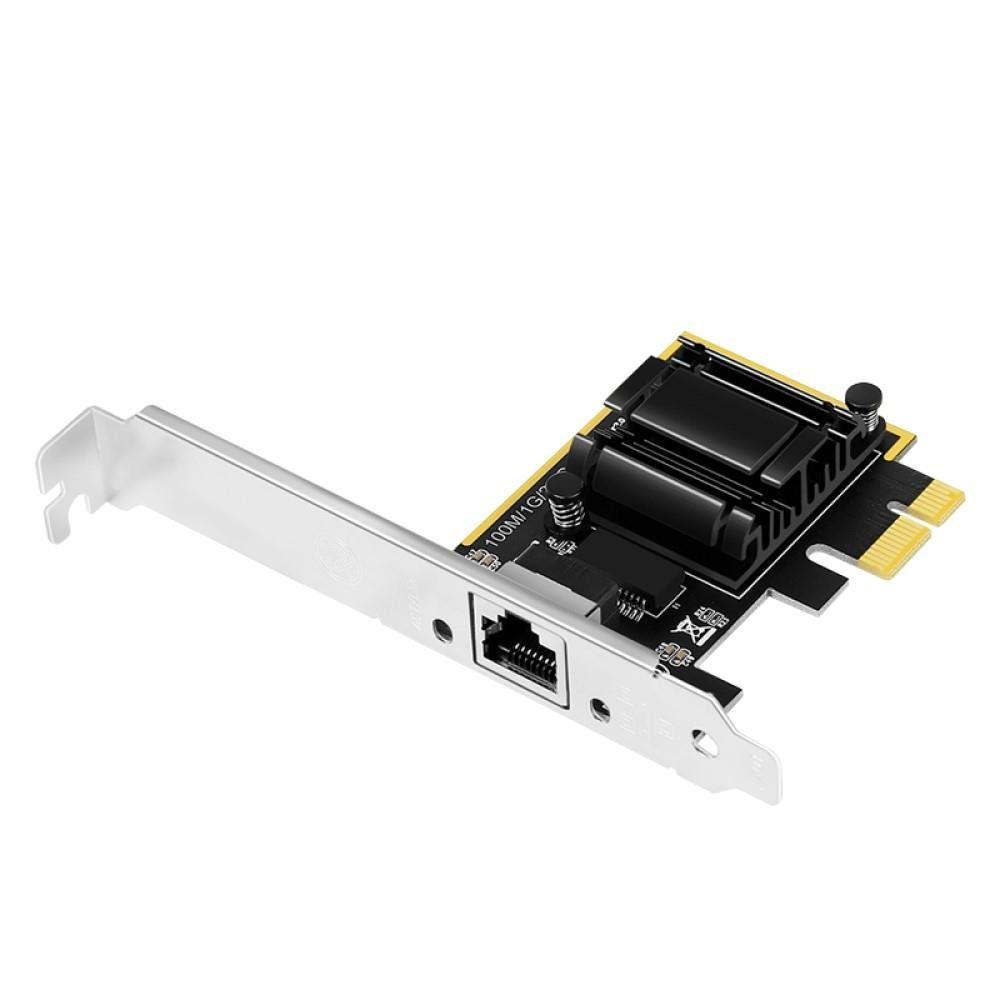 LogiLink 2,5 Gigabit PCI Express Netzwerk-Adapter, 1-Port, 2.5 GBit/s, Ethernet, schwarz/silber