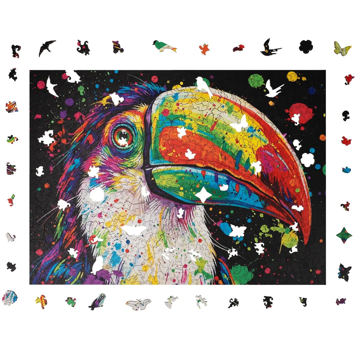 MagicHolz Puzzle Bunter Tukan Holzpuzzle (2D), 1000 Puzzleteile