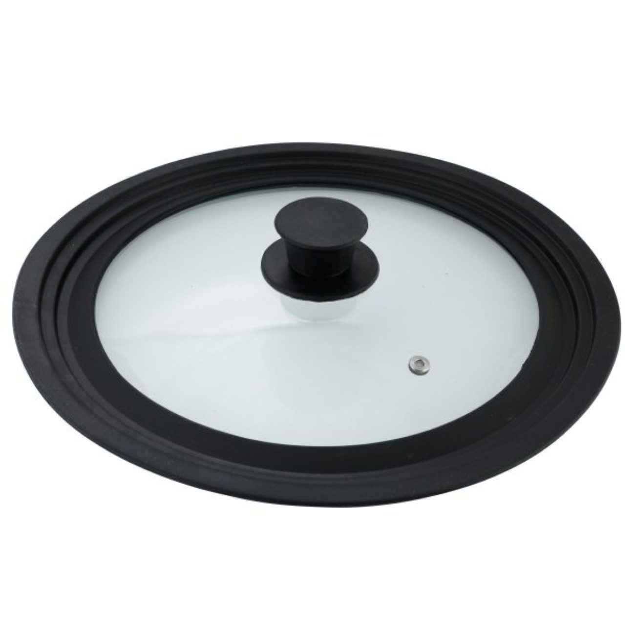 axentia Universaldeckel Blackline, ø24/26/28 cm, (1-tlg), Glasdeckel mit Silikonrand