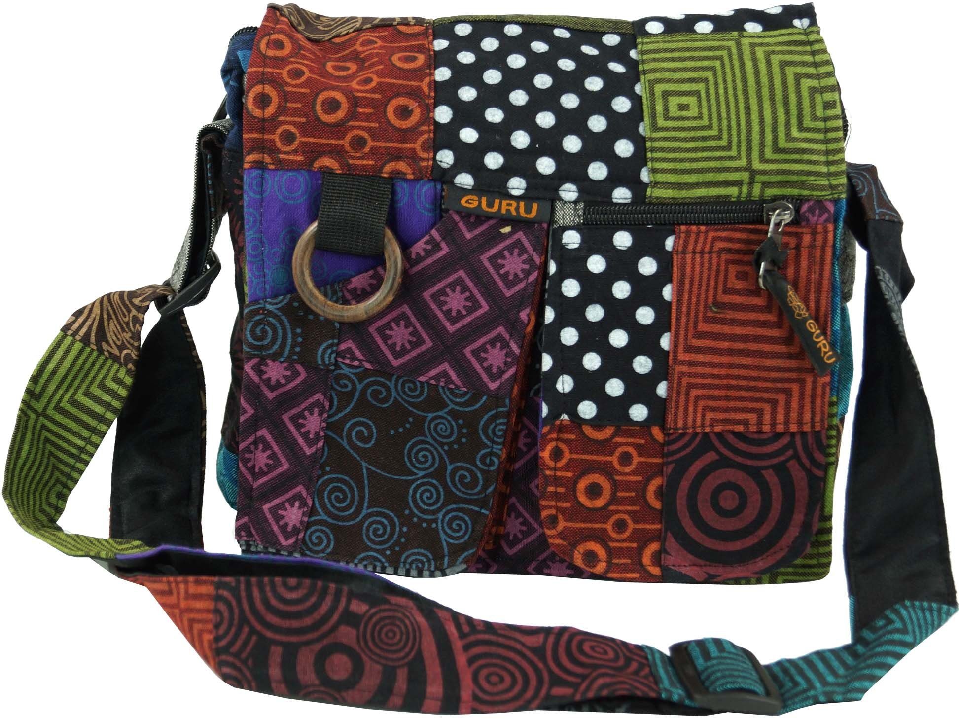 Guru-Shop Schultertasche Ethno Schultertasche Patchworktasche