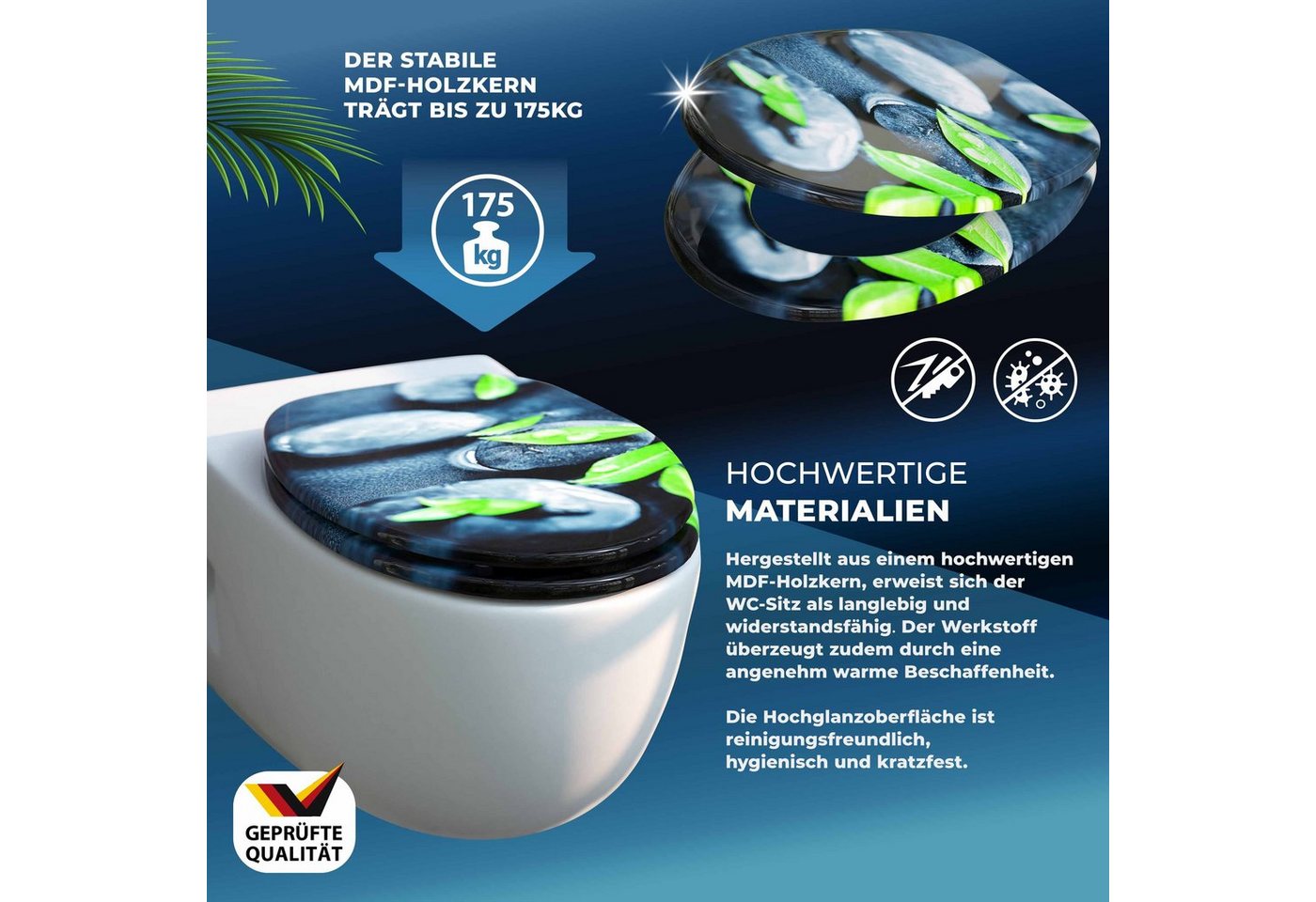 Thumbnail - Casaria WC-Sitz, Doppelte Absenkautomatik MDF Holz hygienisch Toilettensitz Klobrille
