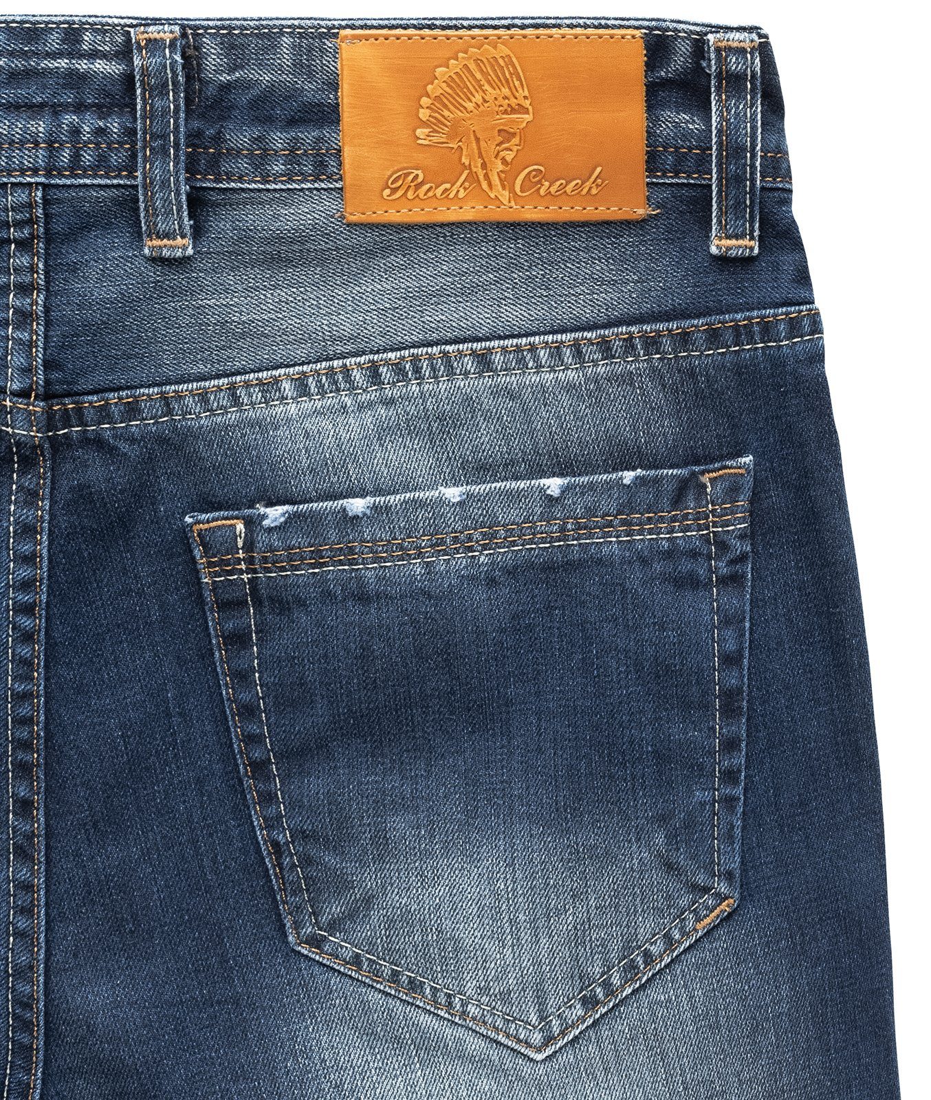 Herren Blau Rock Creek RC-2343 Jeans Regular-fit-Jeans Stonewashed