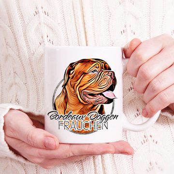 Cadouri Tasse BORDEAUX DOGGEN FRAUCHEN - Kaffeetasse für Hundefreunde, Keramik, mit Hunderasse, beidseitig bedruckt, handgefertigt, Geschenk, 330 ml