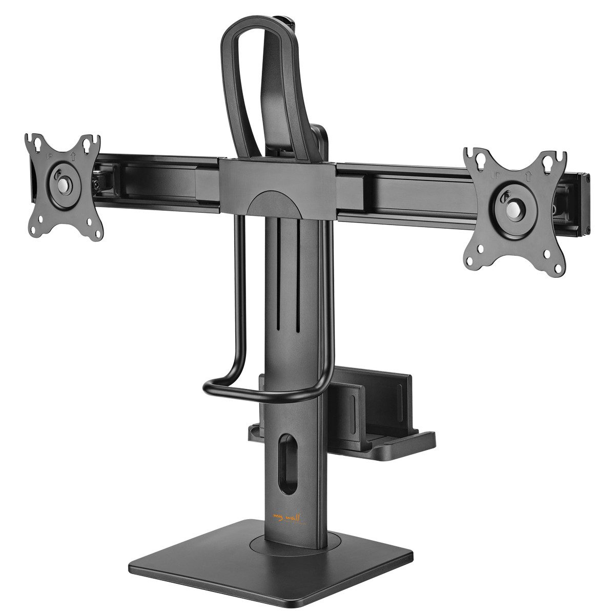 my wall Monitor-Halterung HL61L, (bis 32 Zoll, Höhenverstellbarer Tischständer für 2 Flachbildschirme)