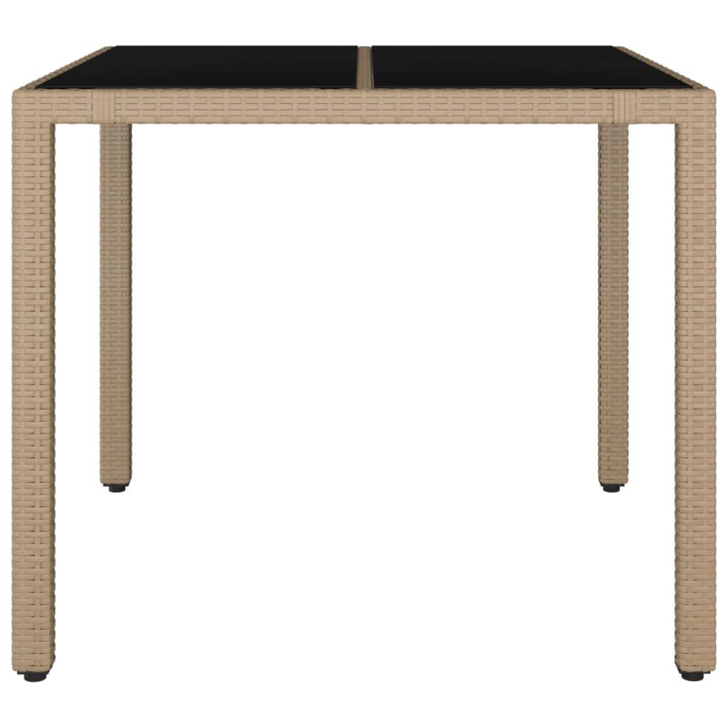 vidaXL Gartentisch Gartentisch mit Glasplatte Beige günstig online kaufen