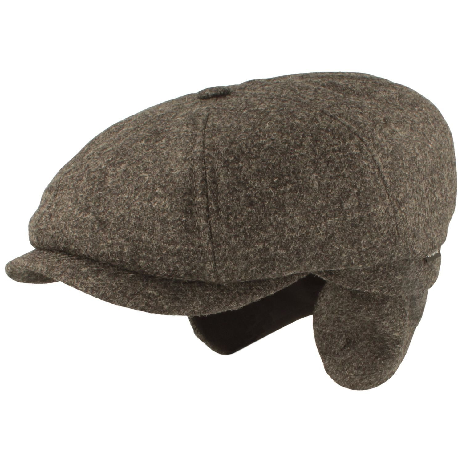 Breiter Schiebermütze 8-tlg Schiebermütze aus Wolle mit Ohrenschutz günstig online kaufen