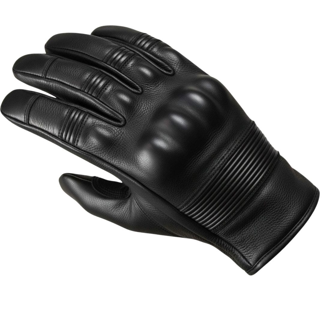 MDM Motorradhandschuhe Retro Motorradhandschuhe Leder mit Knöchelschutz, Touchfunktion Perforierte Ledereinsätze für bessere Luftzirkulation