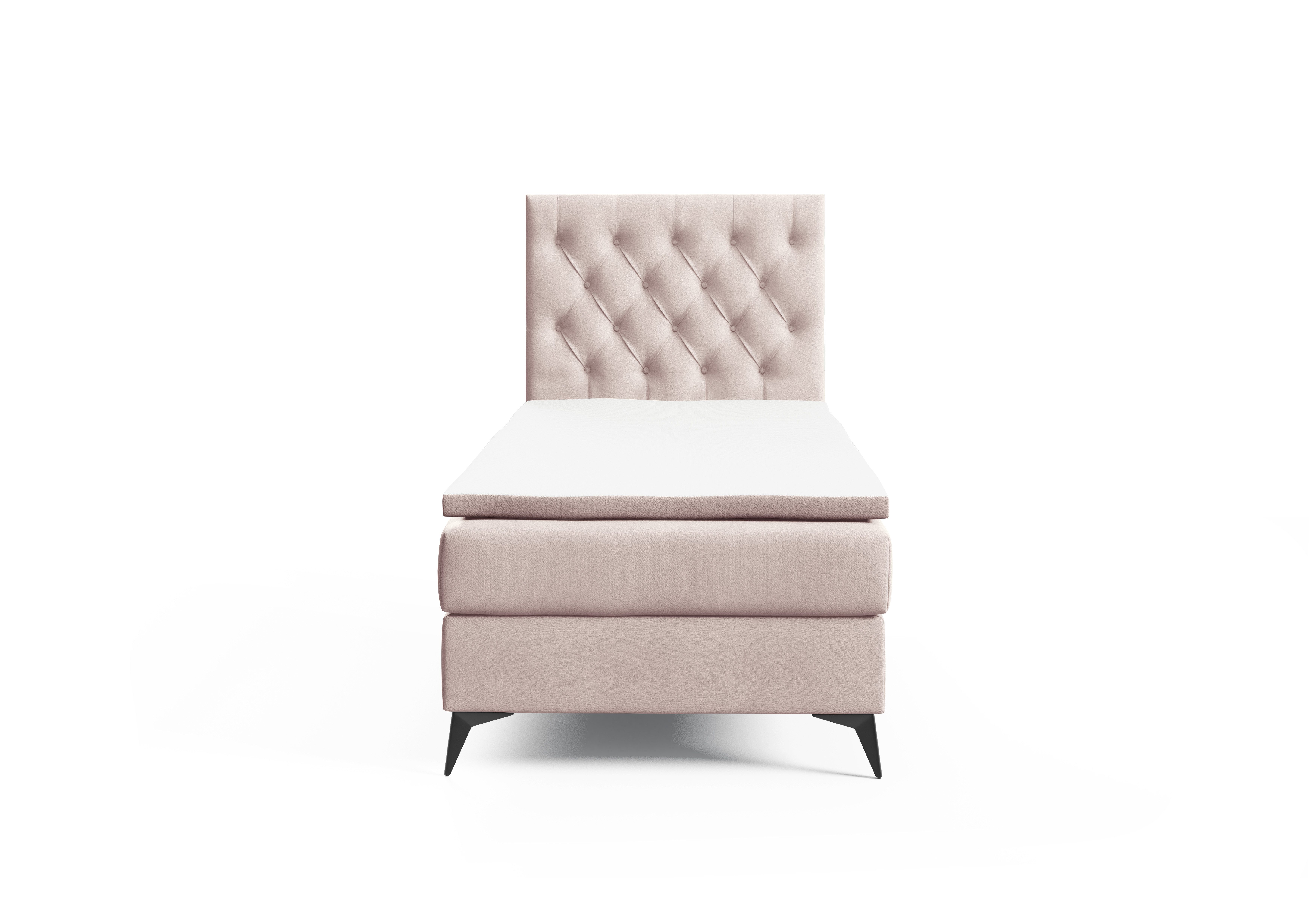 Best for Home Boxspringbett K18 NEO SINGLE Bonellfederkernmatratze mit Komfort Topper H3 (Einzelbett, Polsterbett mit gepolstertes Kopfteil, Jugendbett, Kinderbett versch. Größen, 1-St., 70x200 80x200 90x200 100x200 cm), ergonomischer Liegekomfort, gepolstertes Kopfteil