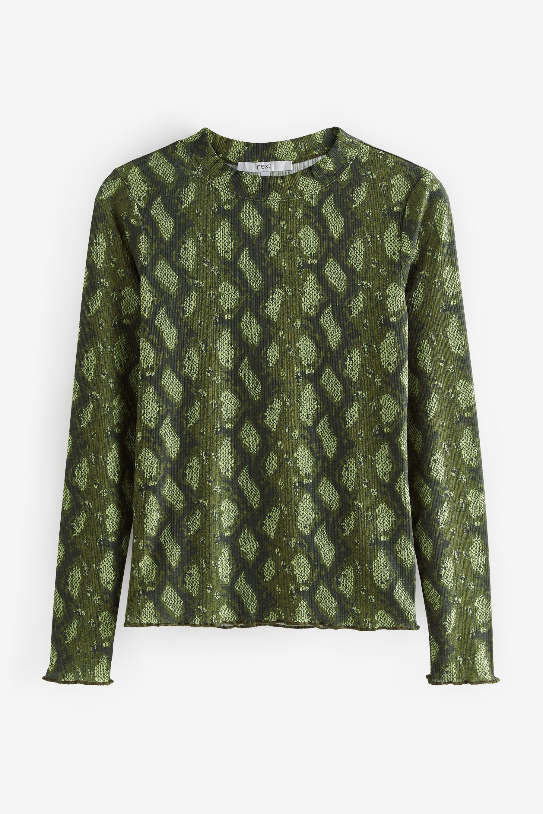 Next T-Shirt Langarmshirt mit Schicht (1-tlg) Green durchsichtiger