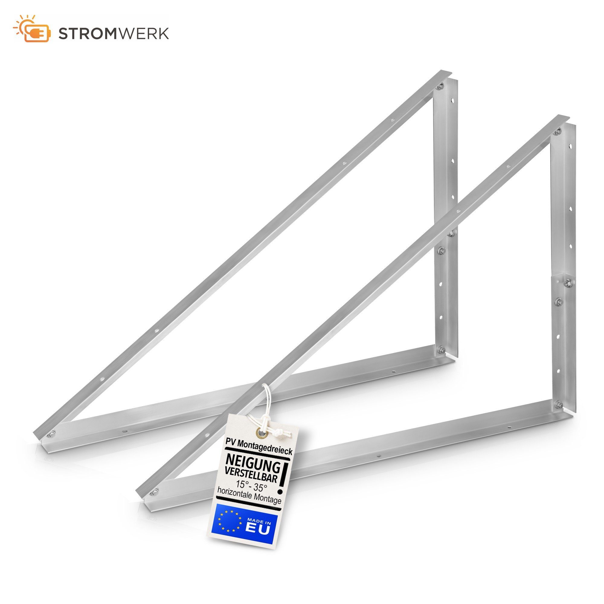 Stromwerk Solarmodul-Halterung Photovoltaikmodul Halterung horizontale Montage, (Neigung verstellbar 15-35)