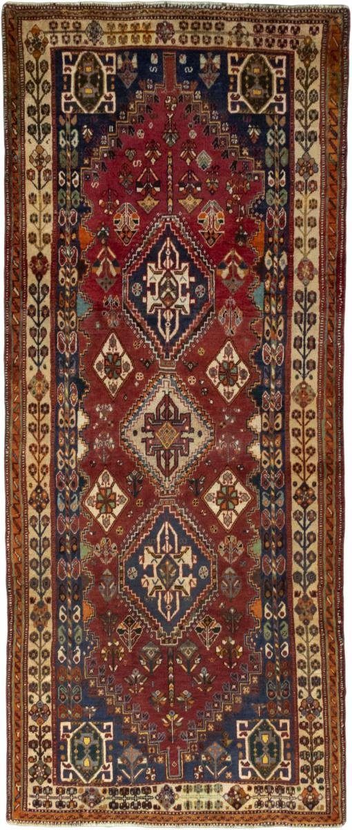 Orientteppich Shiraz 109x265 Handgeknüpfter Orientteppich / Perserteppich Läufer, Nain Trading, rechteckig, Höhe: 10 mm