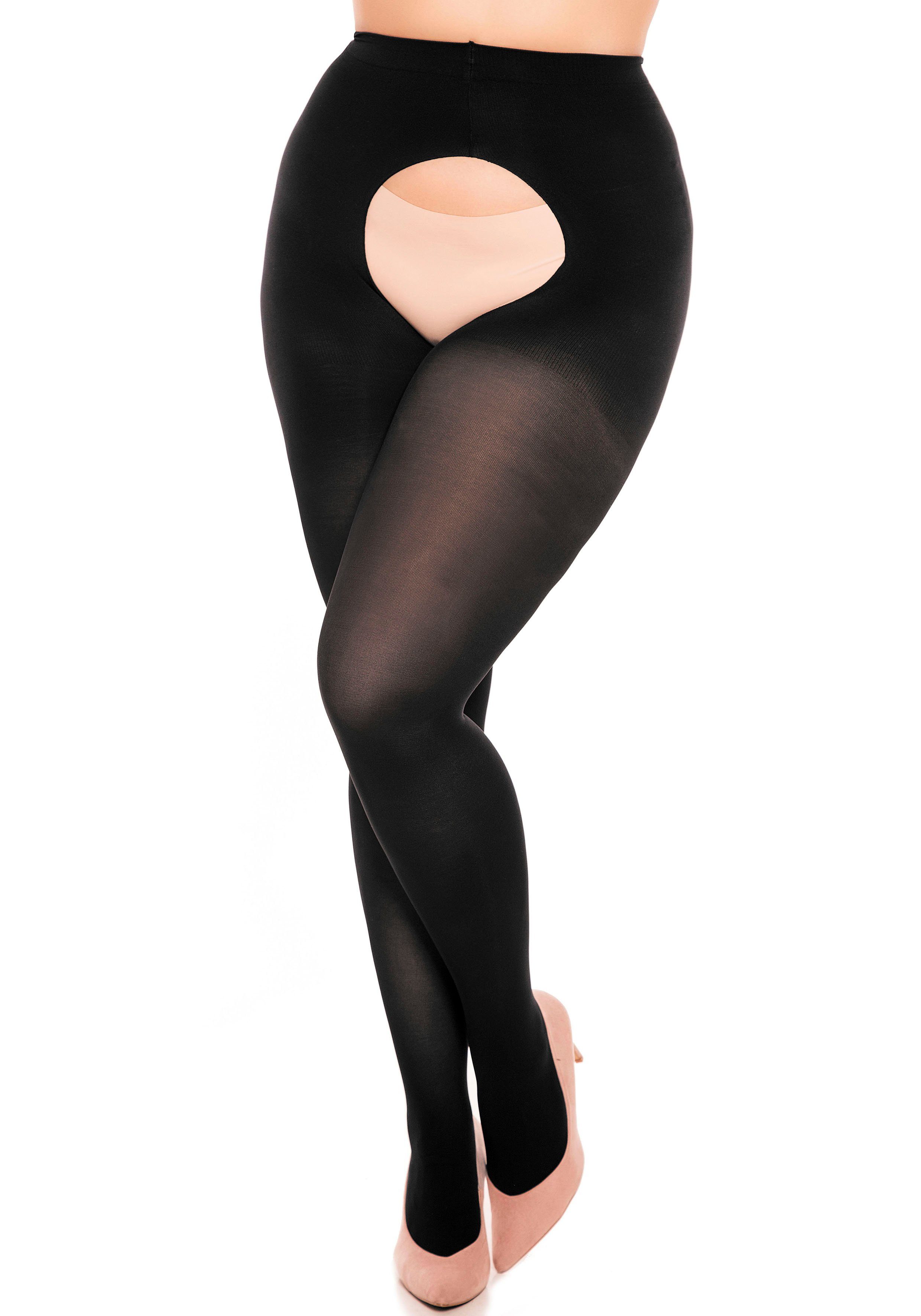 GLAMORY Ouvert Strumpfhose Ouvert 60 DEN (1 St) Blickdicht, elastische Microfaser, bis Gr. 62