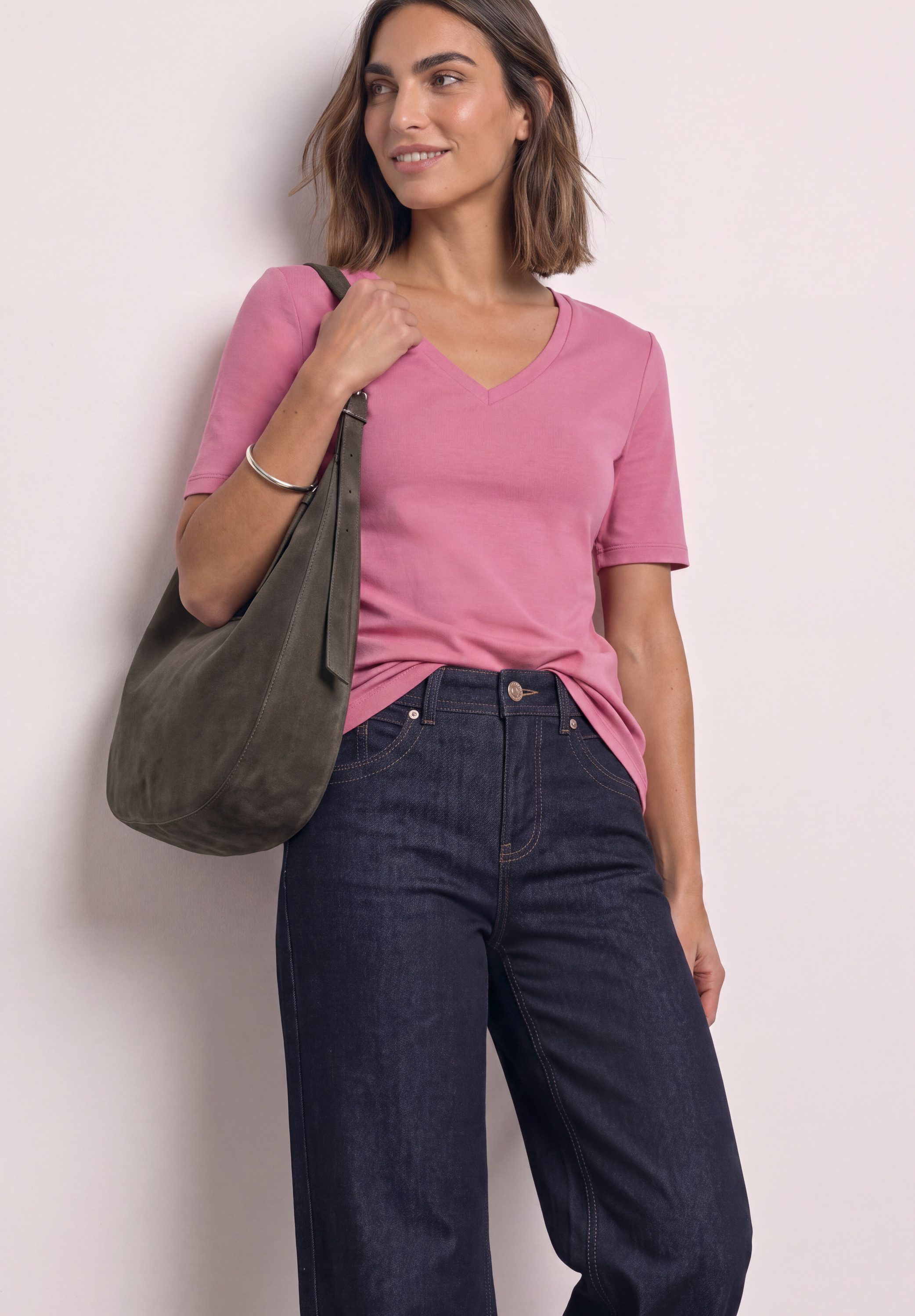 STREET ONE T-Shirt Style Ada Sommershirt mit Herzausschnitt