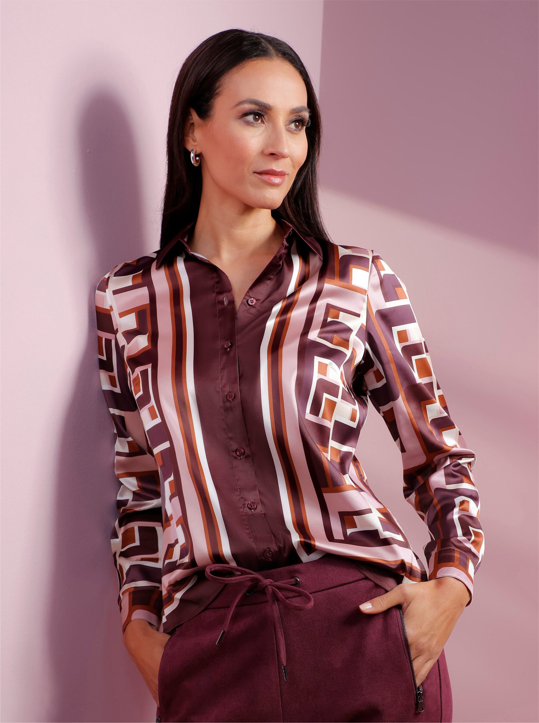 heine Klassische Bluse Druckbluse Langarm