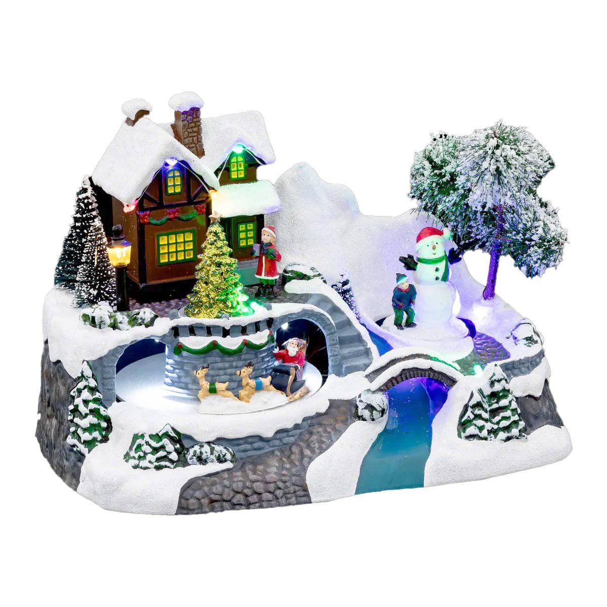 Fééric Lights & Christmas Weihnachtsdorf Weihnachtsszene mit Schneemann, Weihnachtsdorf