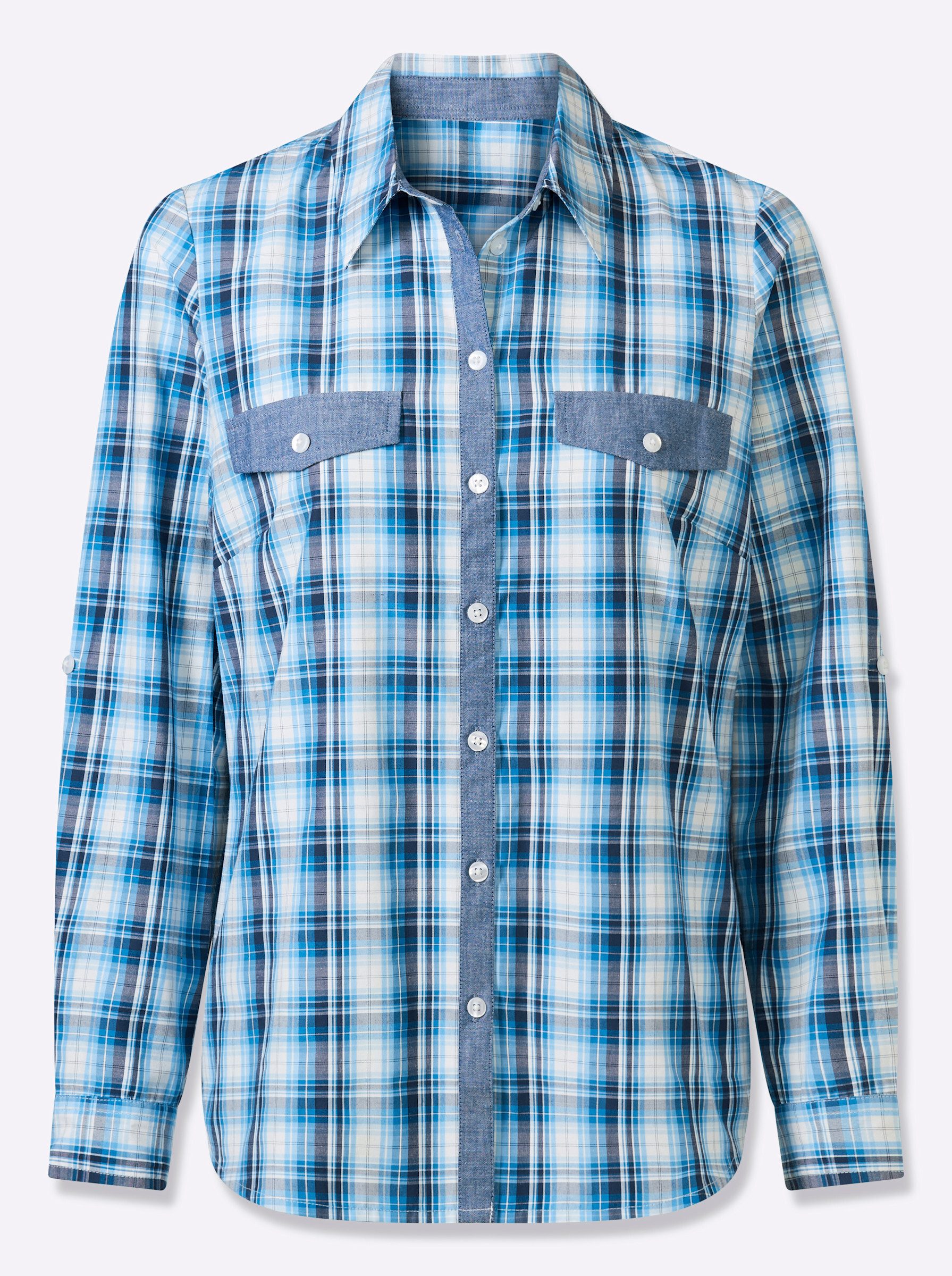 Sieh an! Klassische Bluse Karobluse .