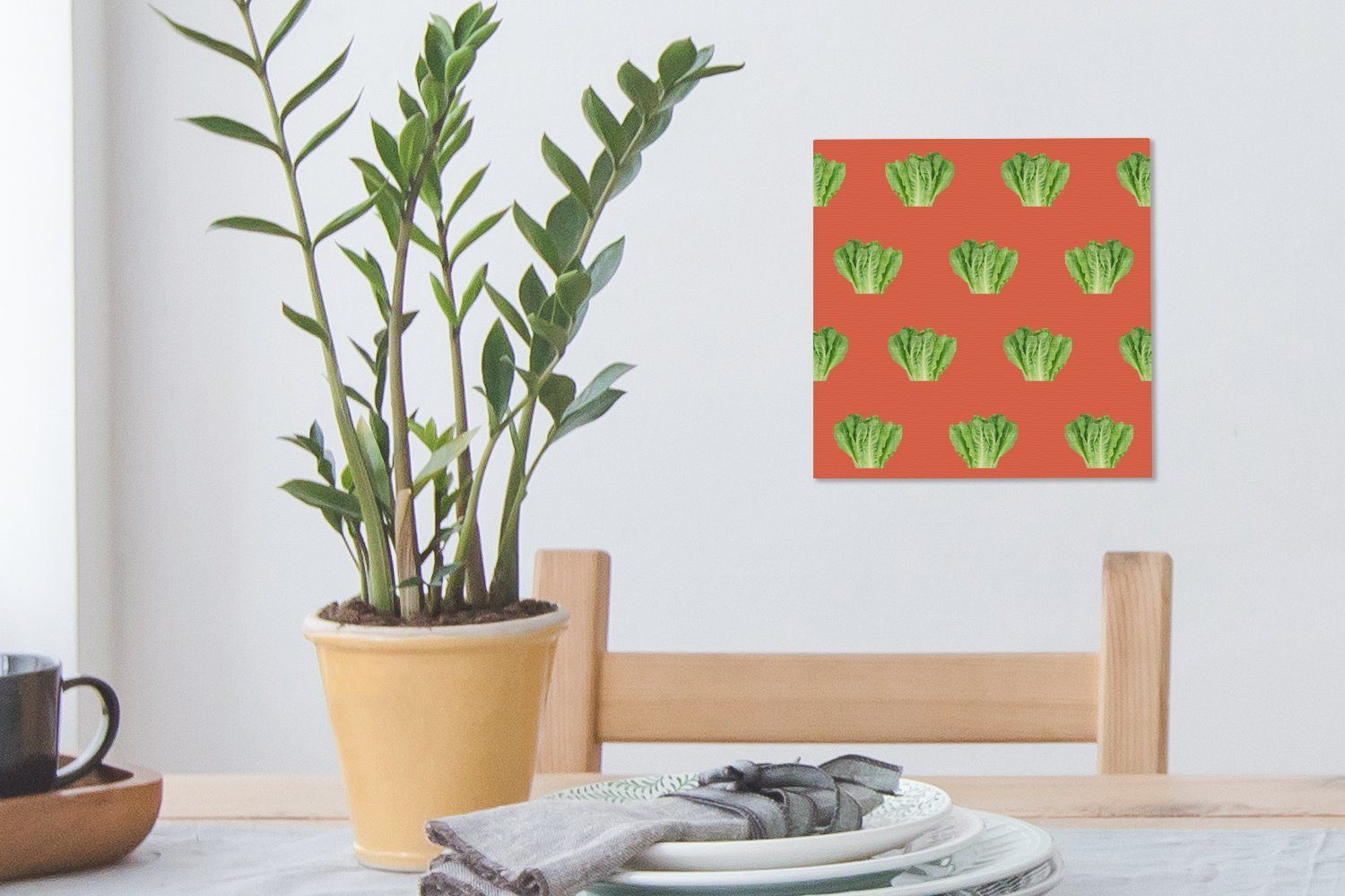 Leinwandbild Wohnzimmer Gemüse - Muster Leinwand St), Rot, OneMillionCanvasses® - Bilder (1 Schlafzimmer für