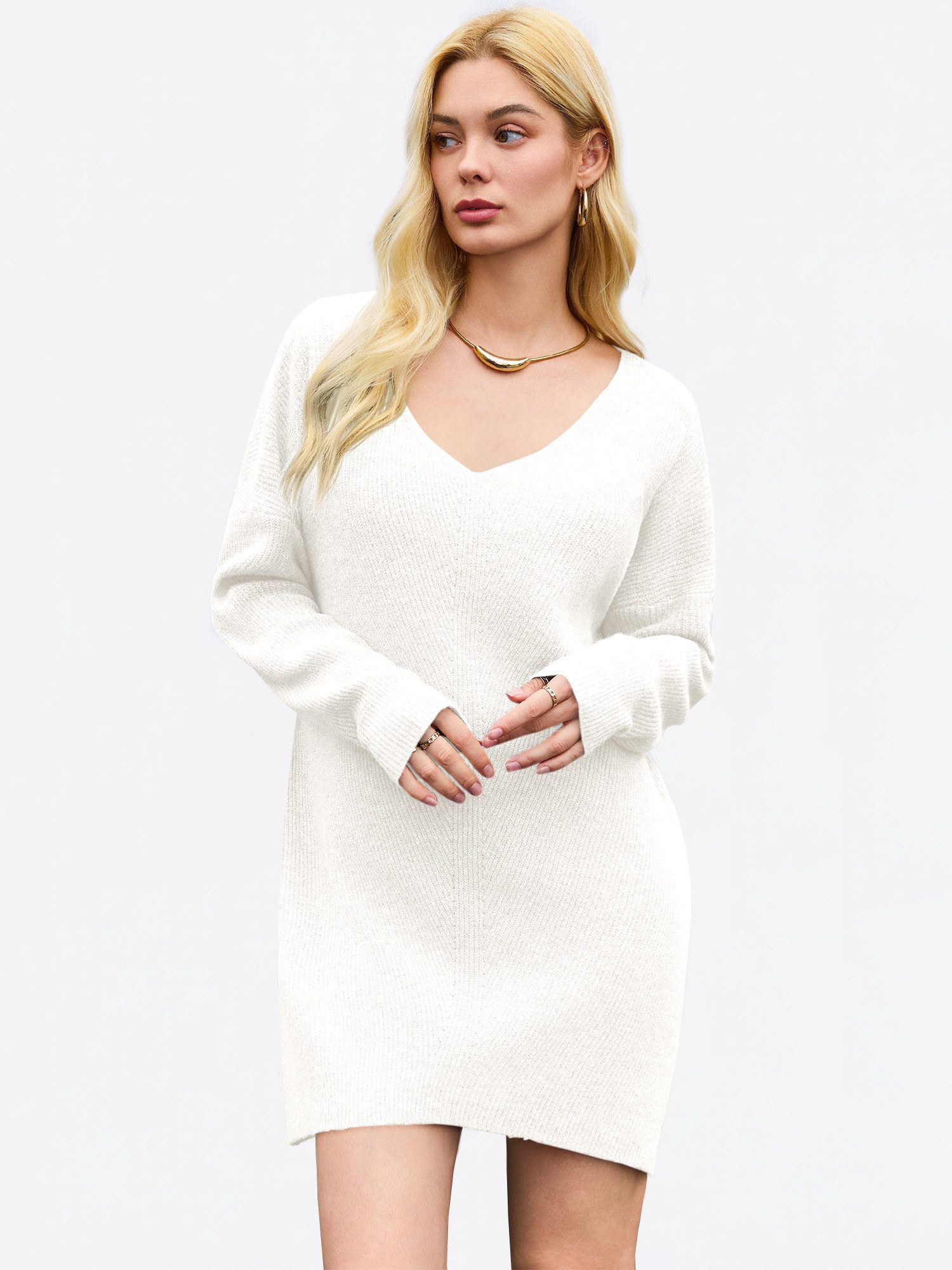 Imily Bela Strickkleid Damen Lässige Tunika-Pullover günstig online kaufen