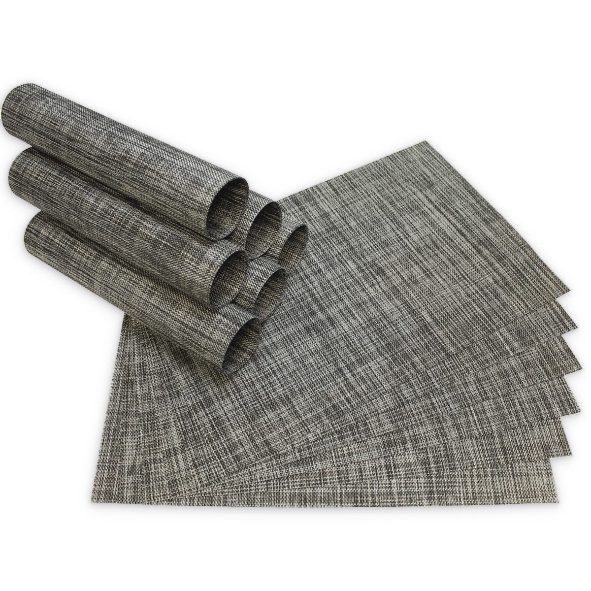 matches21 HOME & HOBBY Platzset Tischsets ELEGANCE 12er Set Grau als Tischuntersetzer, (12-St), Abwaschbare Platzsets als Tischunterlagen für Ess-Tisch Tisch-Deko