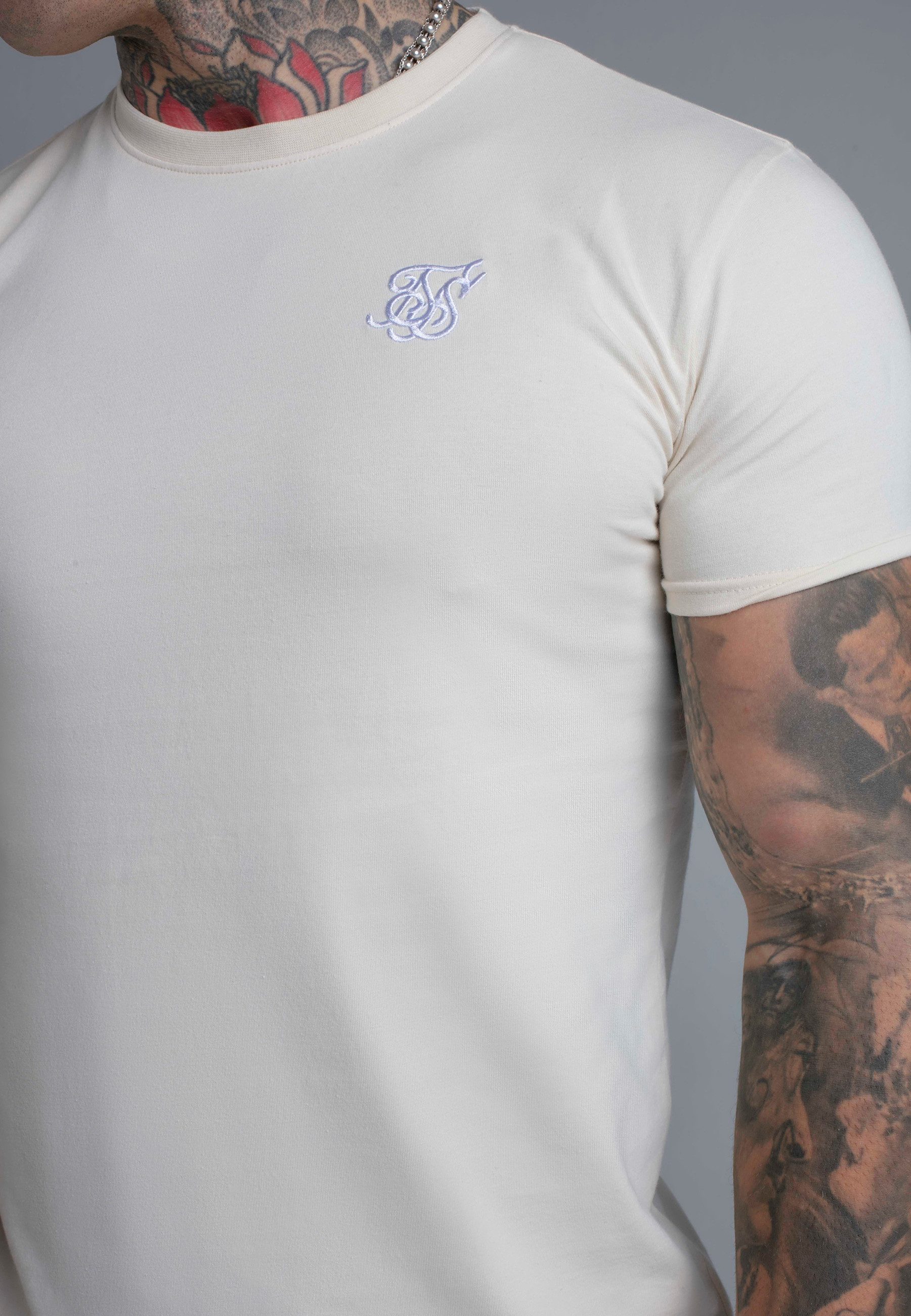 Siksilk T-Shirt SikSilk Herren Ecru Essentials T-Shirt – Bild 2 von 4
