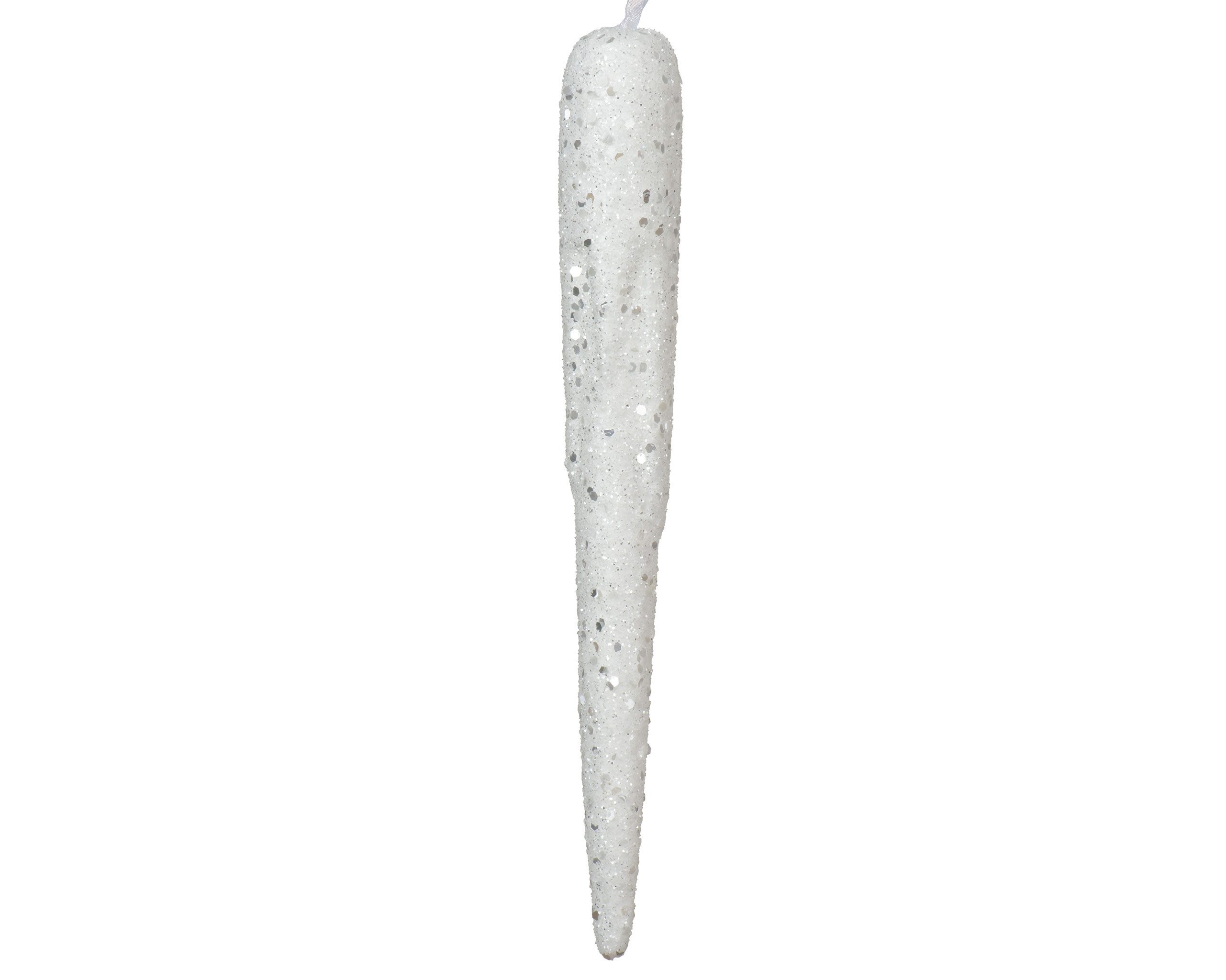 Kaemingk Christbaumschmuck, Christbaumschmuck Eiszapfen Figur 24cm Kunststoff Weiß