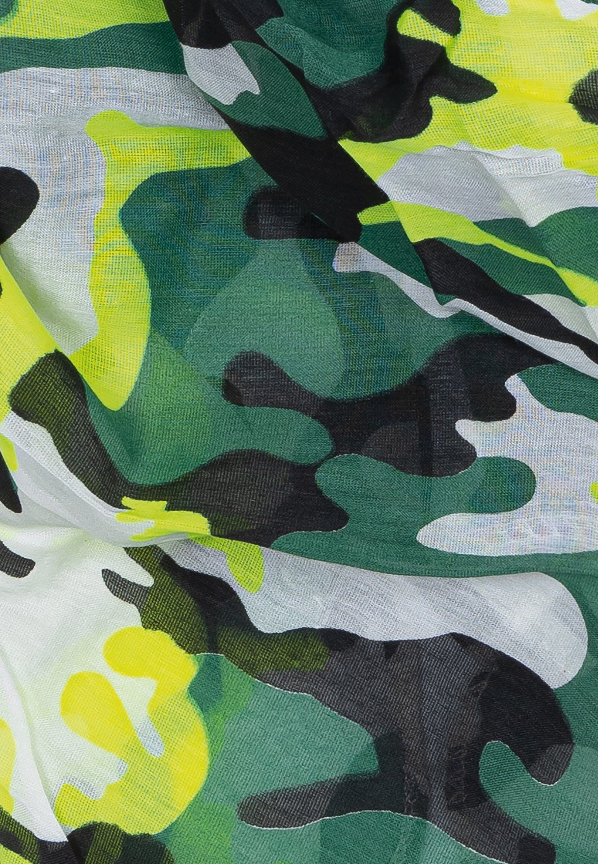 Cassandra Accessoires Schal Damen Schrägschal, Camouflage, mit Seide