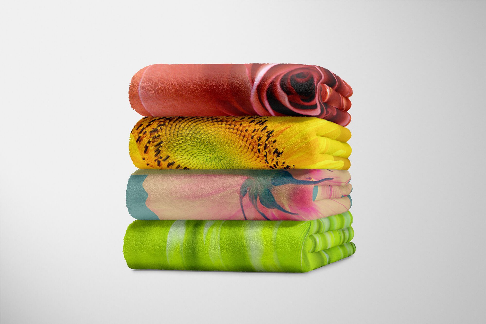 (1-St), Baumwolle-Polyester-Mix mit Strandhandtuch Art Handtuch Saunatuch Sinus Kuscheldecke Fotomotiv Handtuch Blume Schöne Blüte, Handtücher