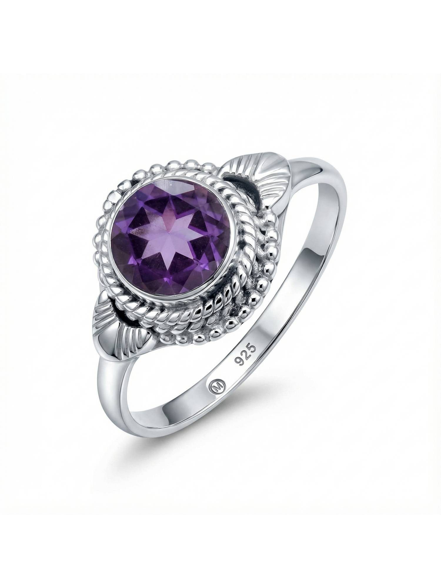 Silberring MANAIA aus 925 Silber mit Amethyst facettiert