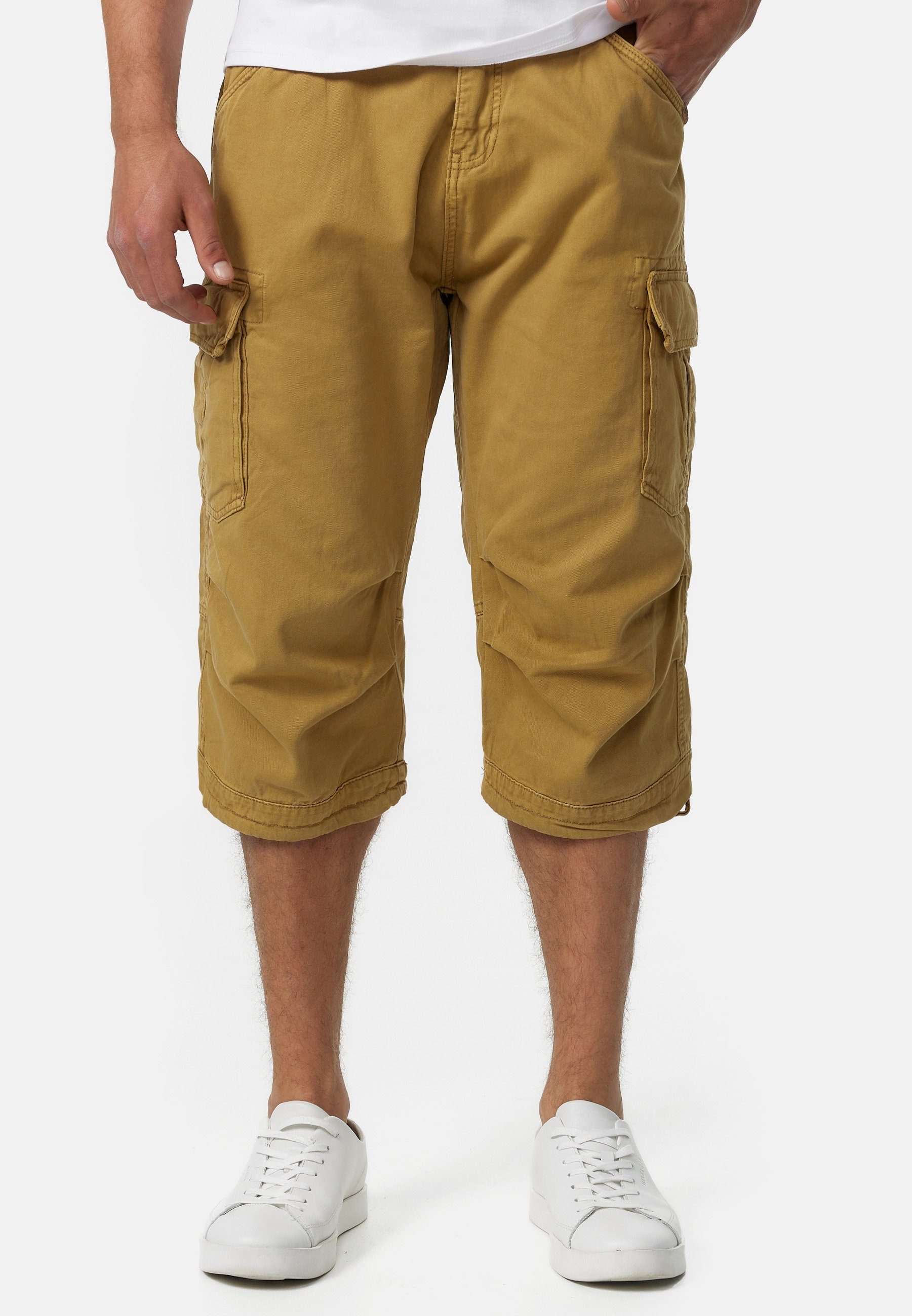 INDICODE Cargoshorts Herren Nicolas Check Cargo Shorts Herrenshorts aus einer robusten Materialmischung