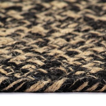 Teppich Teppich Handgefertigt Jute Schwarz und Natur 90 cm, vidaXL, Runde