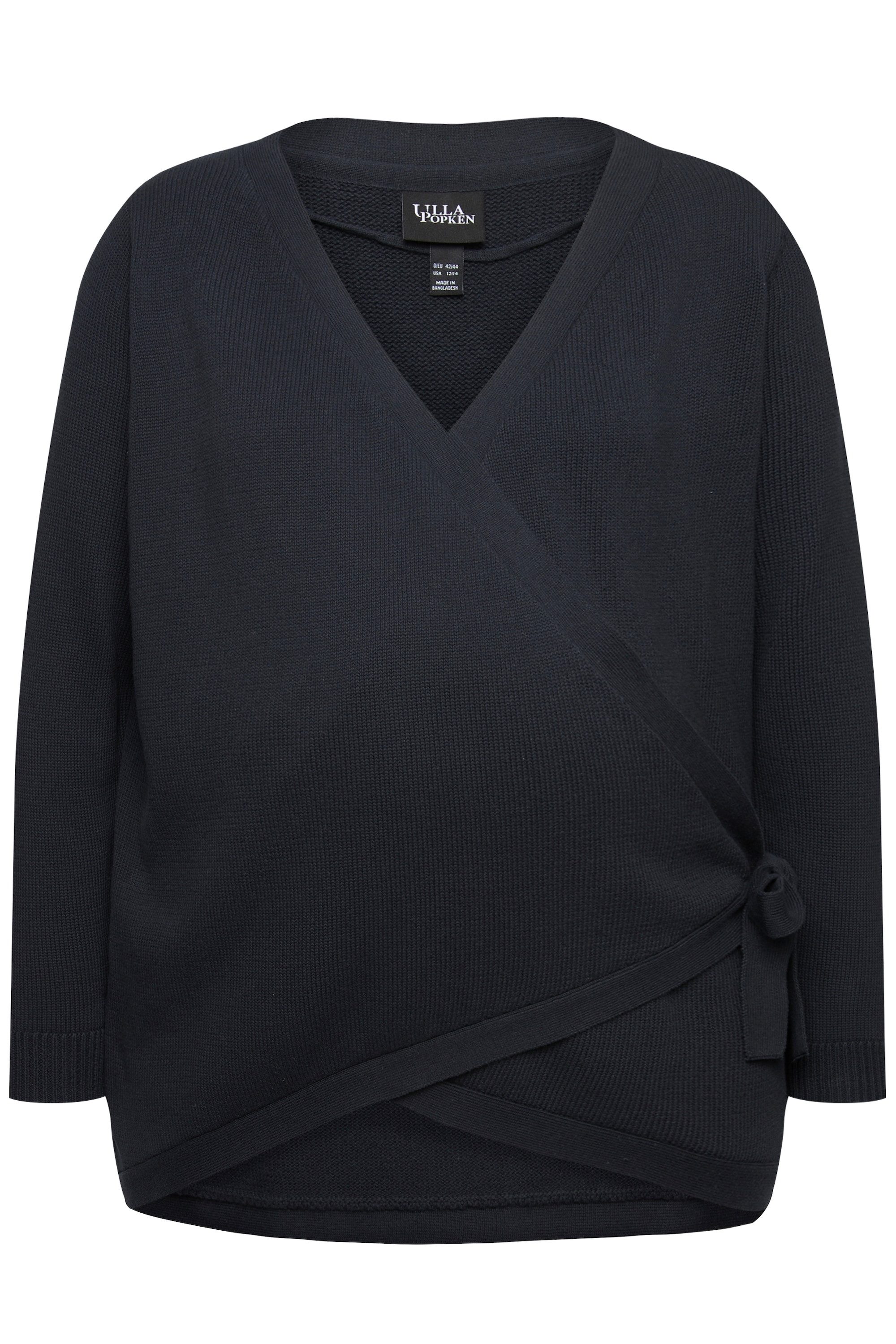 Ulla Popken Strickpullover Bellieva Pullover Wickelfunktion günstig online kaufen