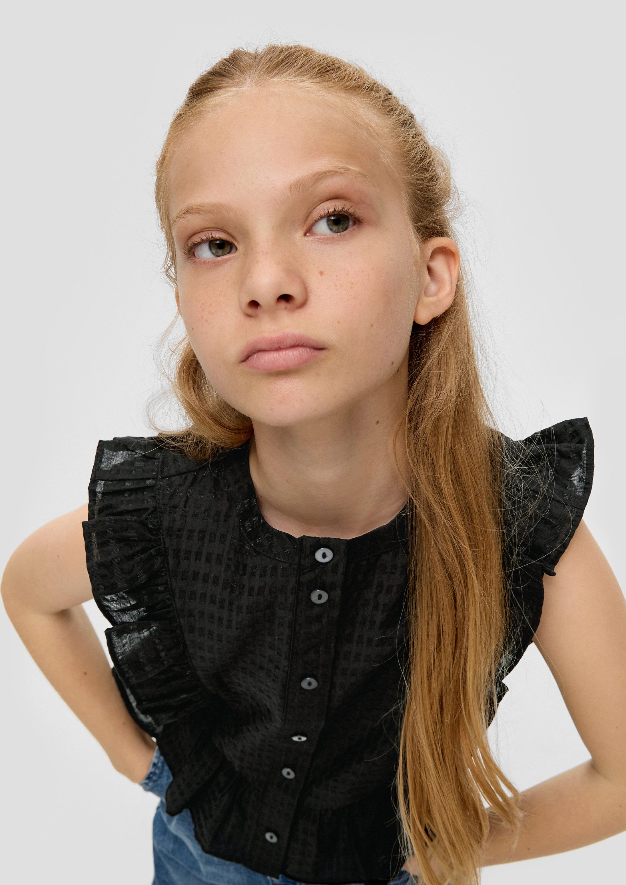s.Oliver Blusentop Bluse Volantbluse aus Viskosemix