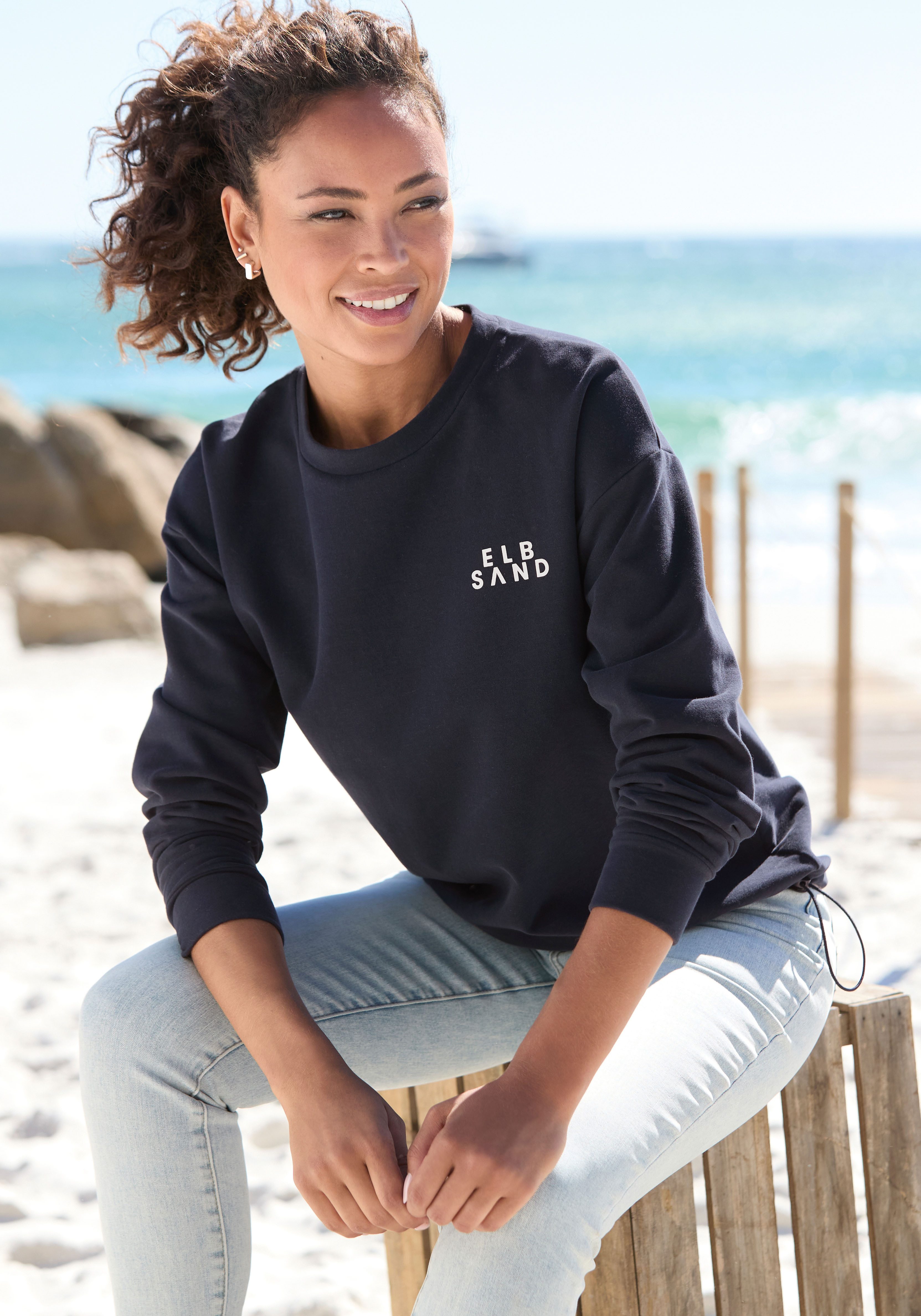 Elbsand Sweatshirt mit verstellbarem Gummizug am günstig online kaufen