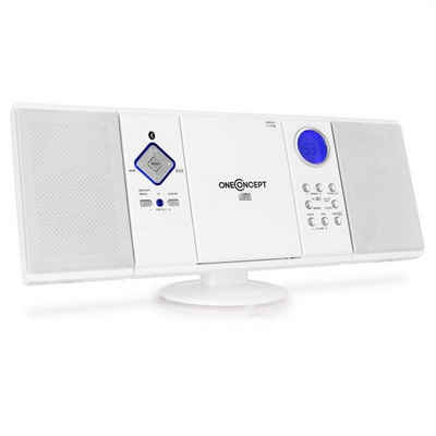 ONECONCEPT V-12-BT Stereoanlage (UKW/MW-Radioreceiver, 3 W, Küchenradio Digitalradio mit Bluetooth Musikanlage Kompaktanlage)