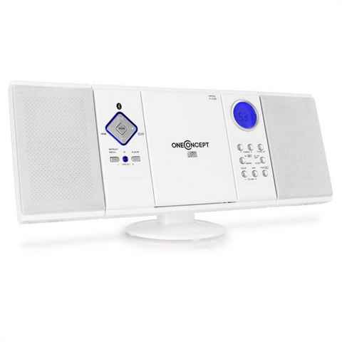 ONECONCEPT V-12-BT Stereoanlage (UKW/MW-Radioreceiver, 3 W, Küchenradio Digitalradio mit Bluetooth Musikanlage Kompaktanlage)