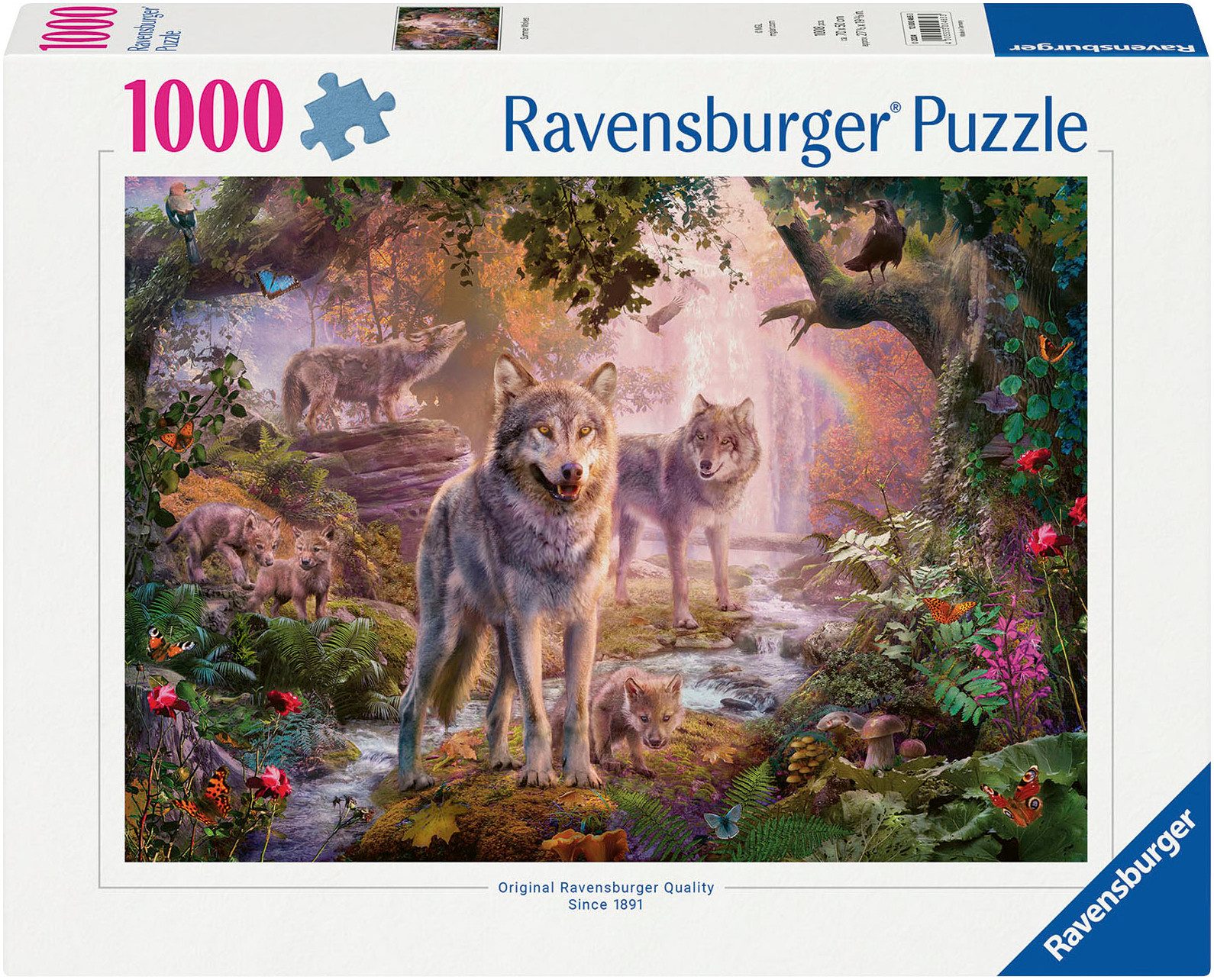 Ravensburger Puzzle Wolfsfamilie im Sommer, 1000 Puzzleteile, Made in Germany