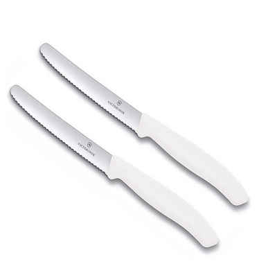 Victorinox Messer-Set Küchenmesser-Set weiß, mit Wellenschliff
