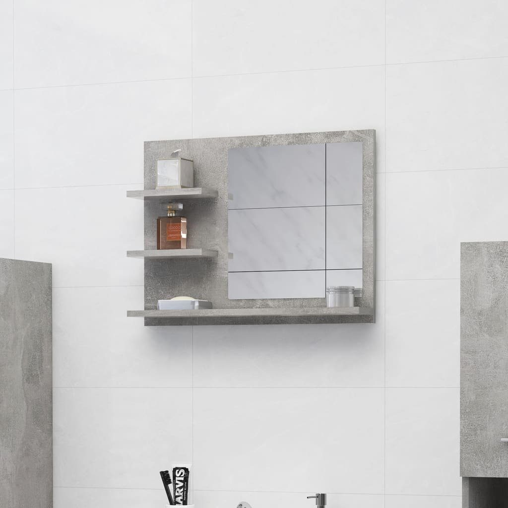 cm Holzwerkstoff 60x10,5x45 vidaXL Badspiegel Betongrau Badezimmerspiegelschrank (1-St)