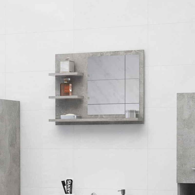 vidaXL Badezimmerspiegelschrank Badspiegel Betongrau 60x10,5x45 cm Holzwerkstoff (1-St)