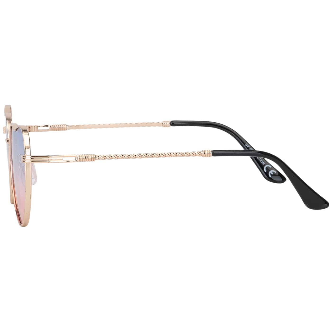 BEZLIT Eyewear Sonnenbrille Herz Form Designer Damen Sonnenbrille (1-St) mit lila-braun, blau-rot, grün-rosa, braun-blau und blau-rosa Linsen