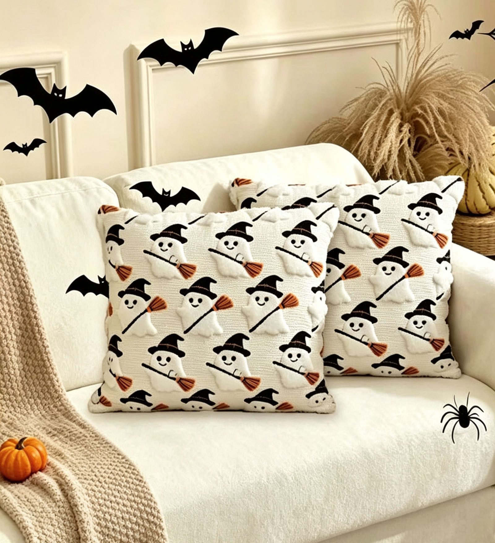 nsihing Kissenbezug Halloween-Geister-Kissenbezug 45 x 45 cm, (1 Stück), dekorativer Kissenbezug für Halloween-Wohnkultur